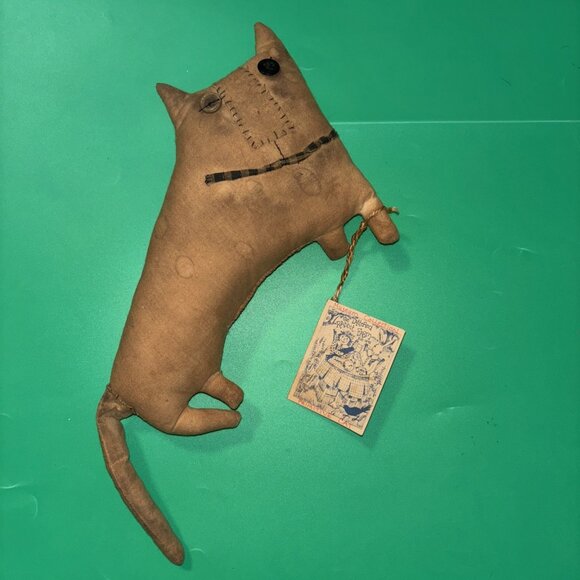 Folk Art Primitive Cat Cloth Doll 16”  Tattered Rabbit Primitive Handmade - Picture 3 of 10